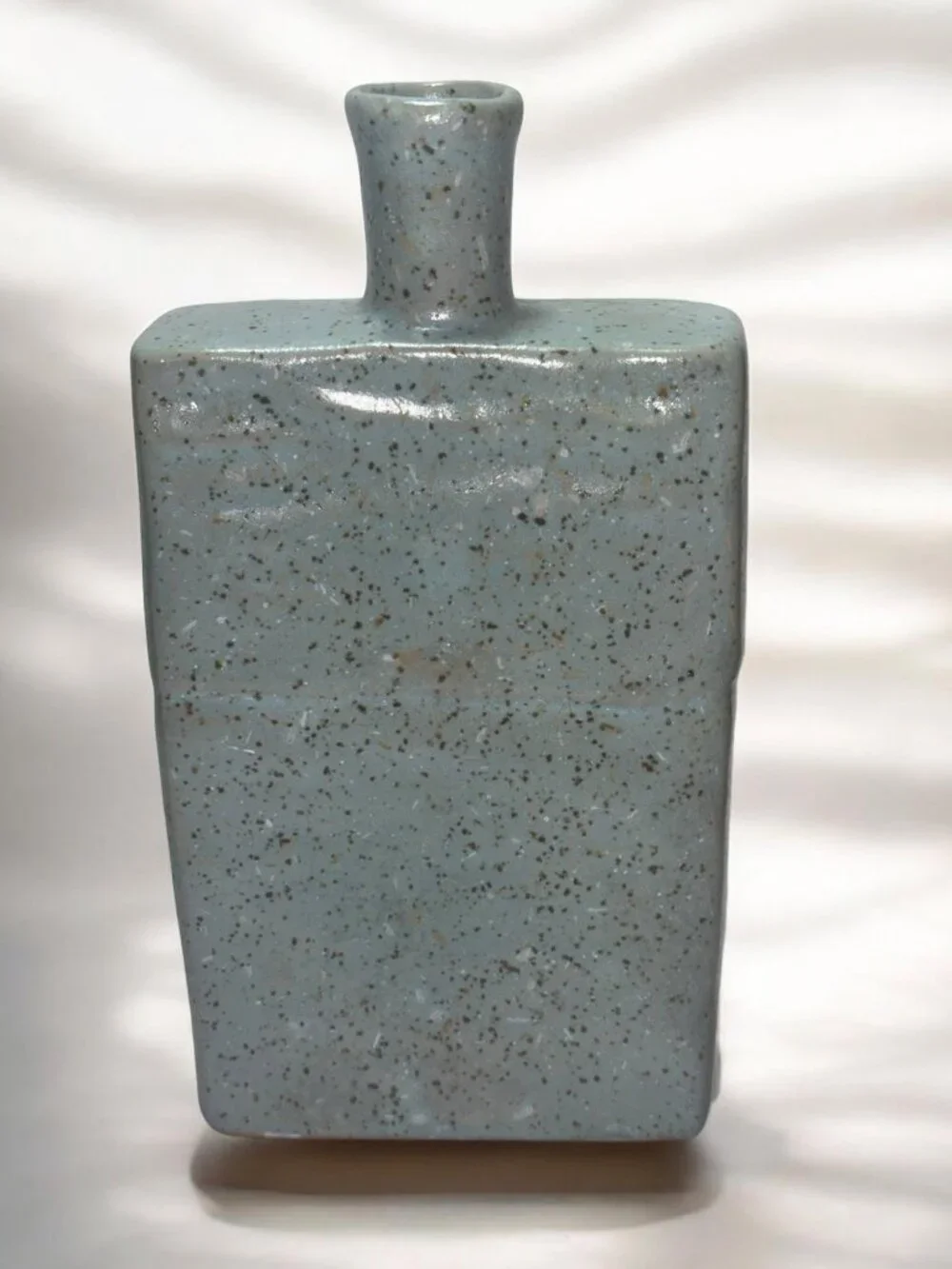 Ceramic Fish Motif Decorative Cruet In Blue Speckled Glaze With Embossed Design